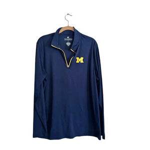 Colosseum Athletics Michigan Wolverines Long Sleeve 1/4 Zip Jacket Size Large
